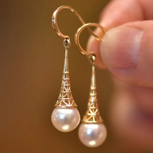 Timeless Gold Pearl Earrings