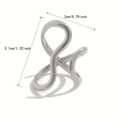 Chic Asymmetrical Wave Ring