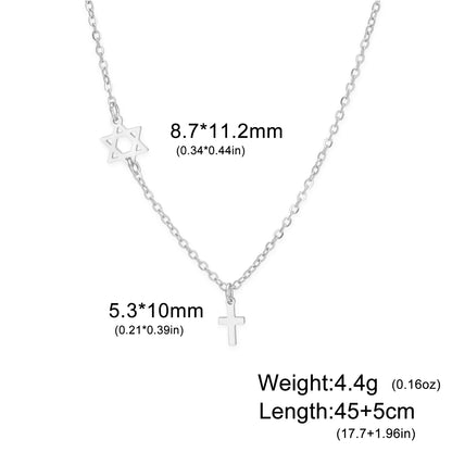 Sacred Star and Cross Pendant Necklace