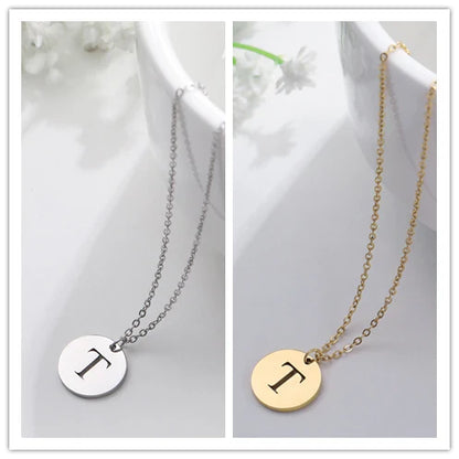 Elegant Gold Letter Pendant Necklace