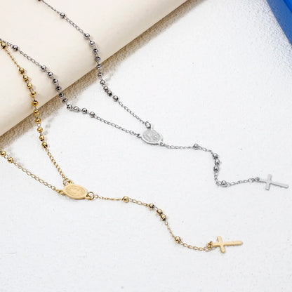 Stainless Steel Rosary Necklace