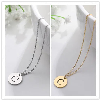Elegant Gold Letter Pendant Necklace