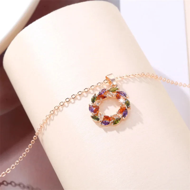 Shining Rainbow Charm Necklace