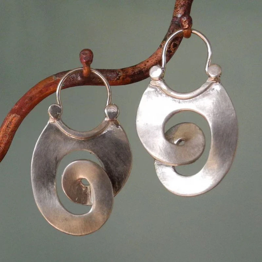 Vintage Irregular Silver Earrings