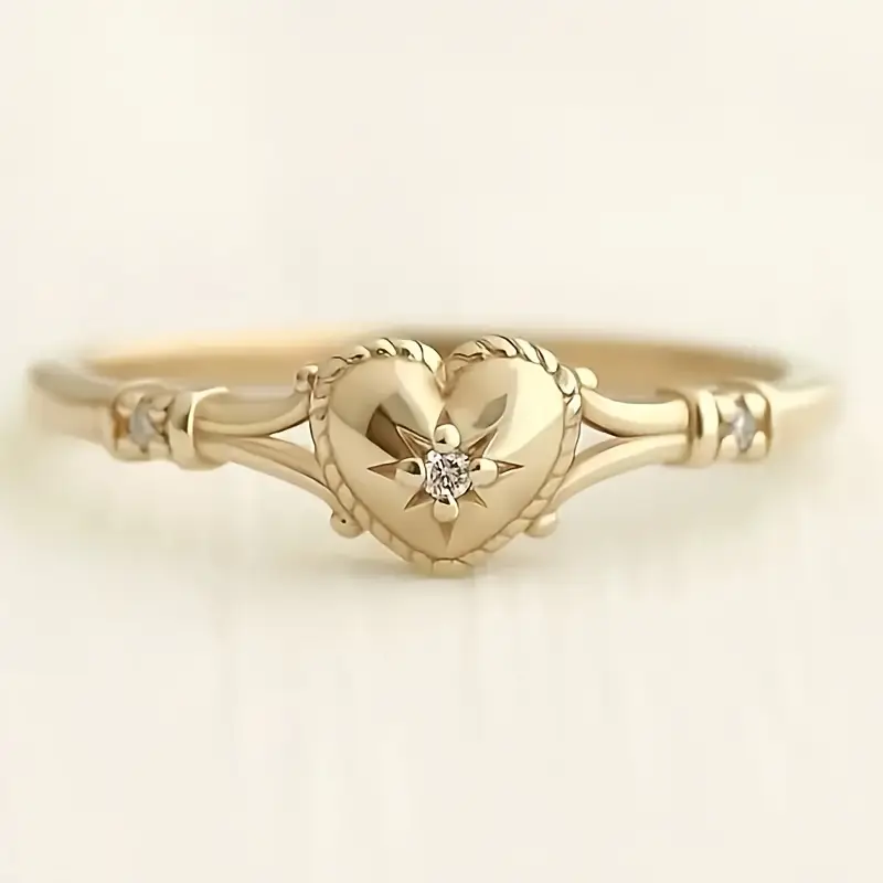 Gold Heart Star Ring