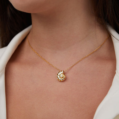 Crystal Shell Pendant Necklace